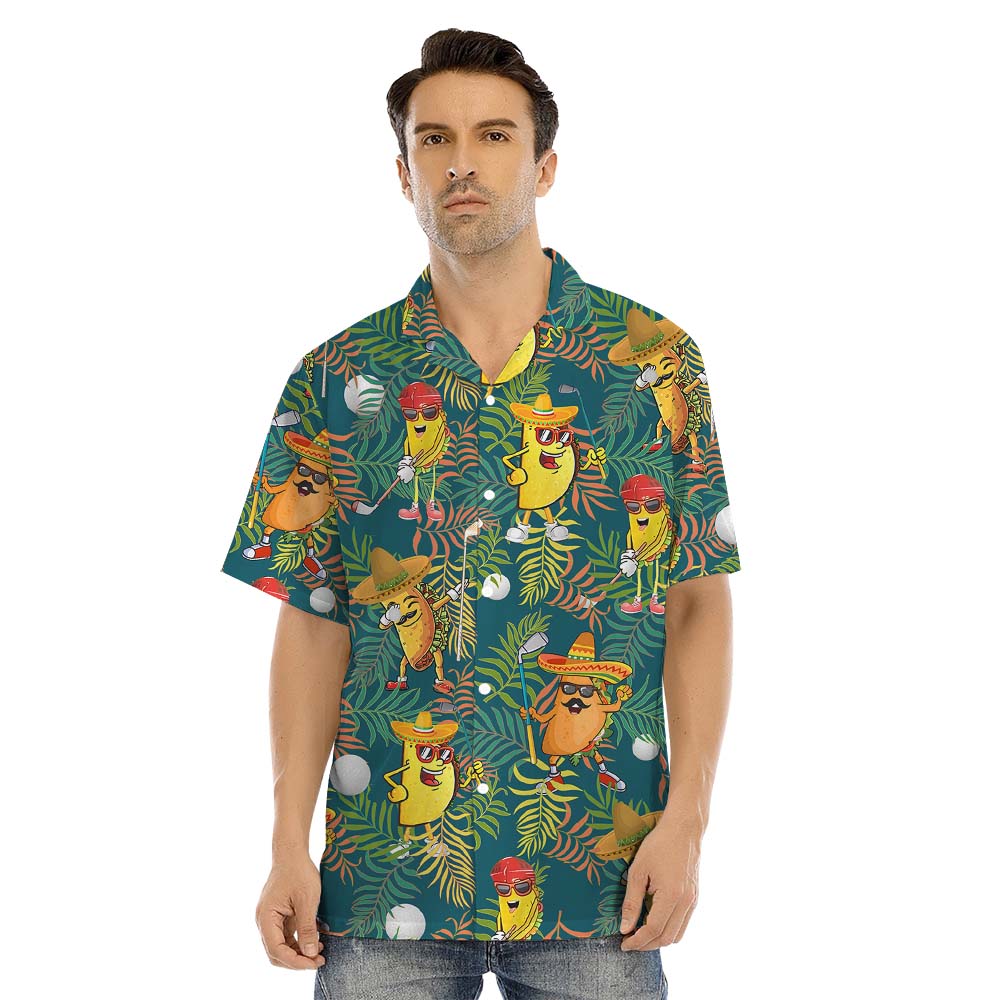 Mexican Food Golf Matching Tropical Hawaiian Shirt