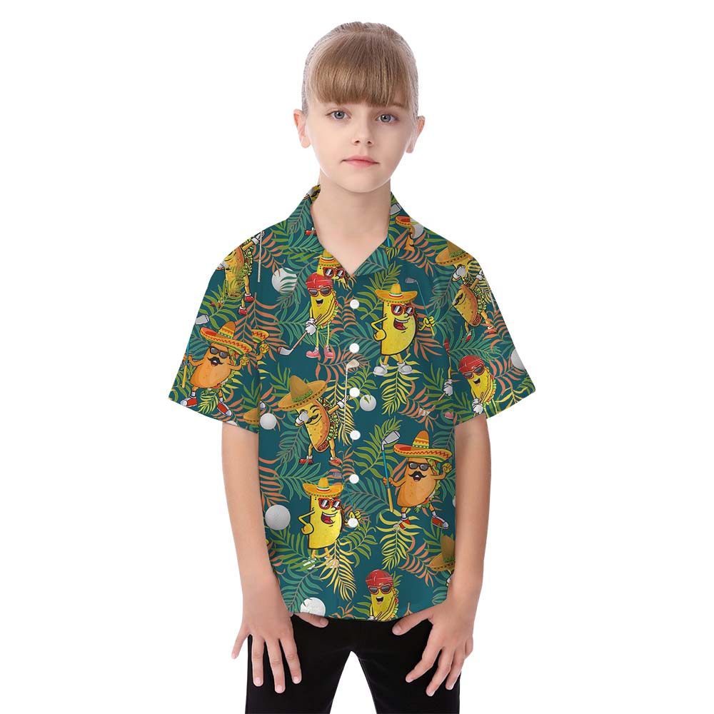 Mexican Food Golf Matching Tropical Hawaiian Shirt