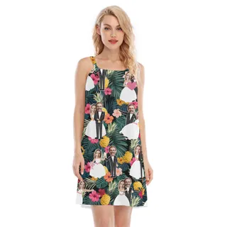 Cool Custom Face Couple Wedding Women's Cami Dress