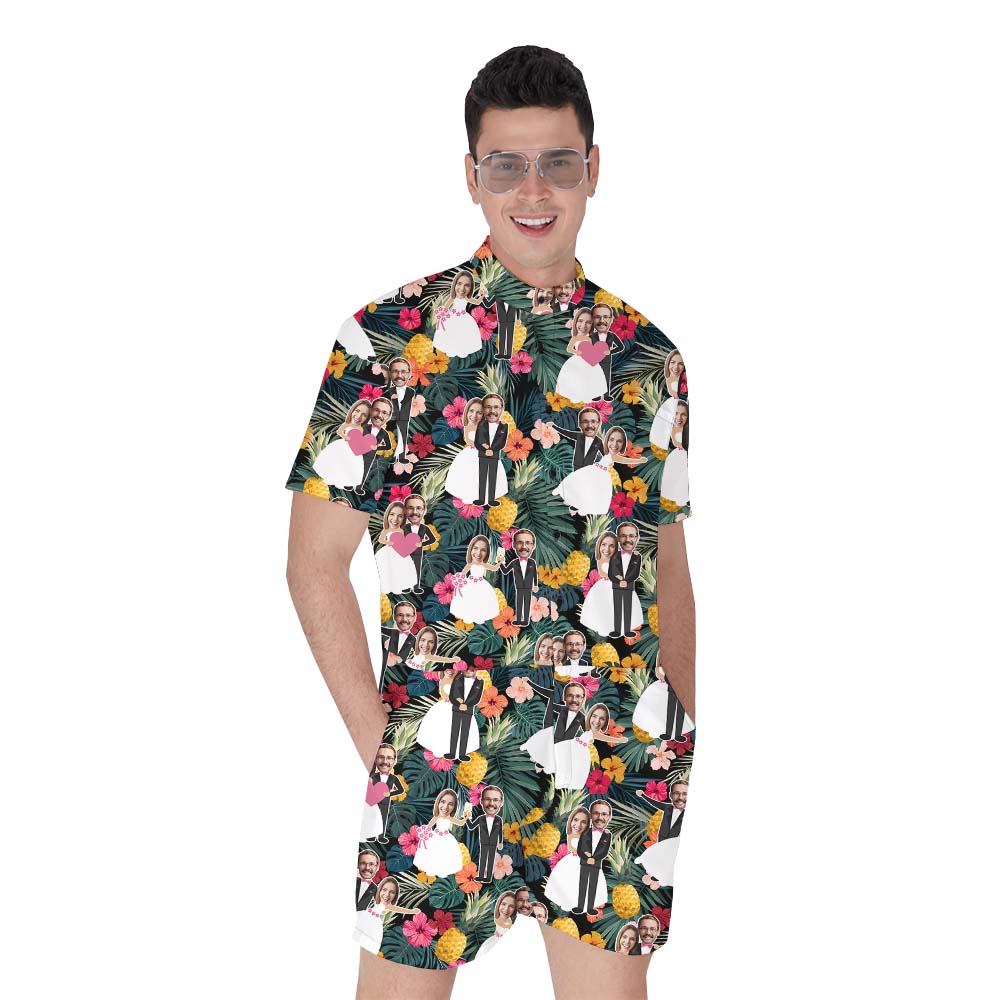Couples Custom Wedding Tropical Romper For Male - variant image 1