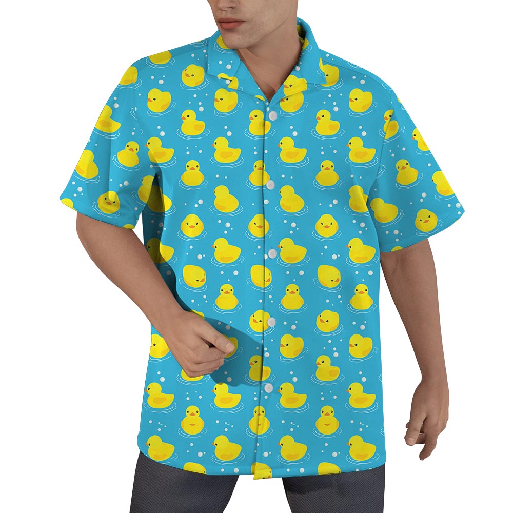 Cute Duck In Matching Hawaiian Shirt Men - variant image 1
