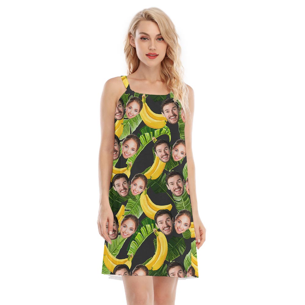 Hawaiian Banana Cami Dress Personalized Face - variant image 1