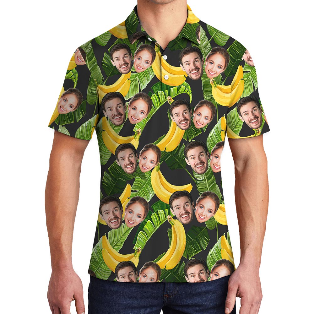 Funny Banana Hawaiian Custom Couple Polo Men - variant image 1