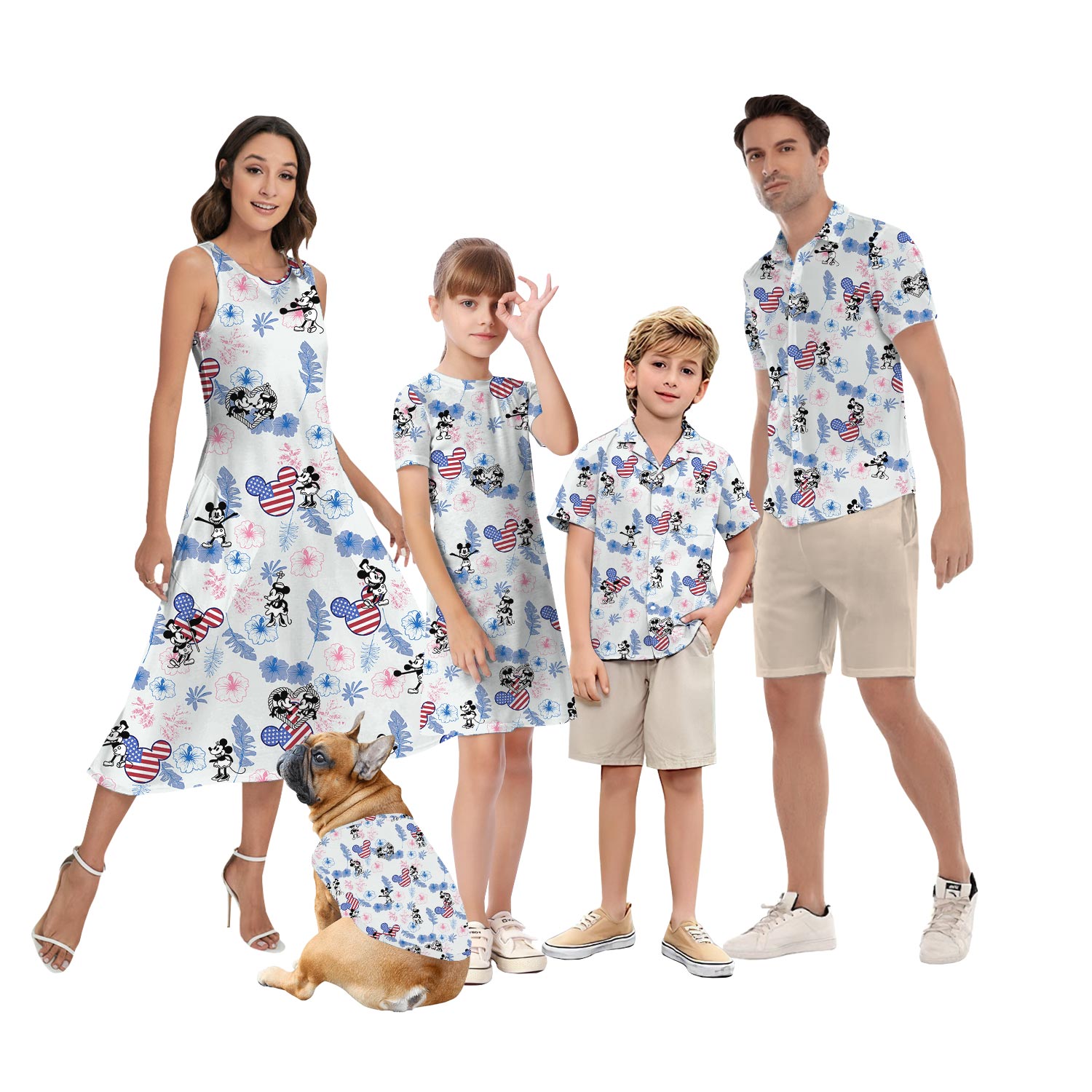 4th Of July Mickey Mouse Matching Family Hawaiian Outfits Steamboat Willie - variant image 1