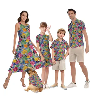 Steamboat Willie Mickey Mouse Matching Tropical Outfits Family