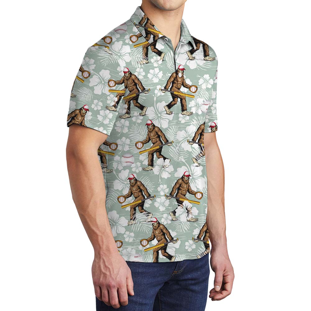 Sasquatch Baseball Tropical Men's Polo Shirt
