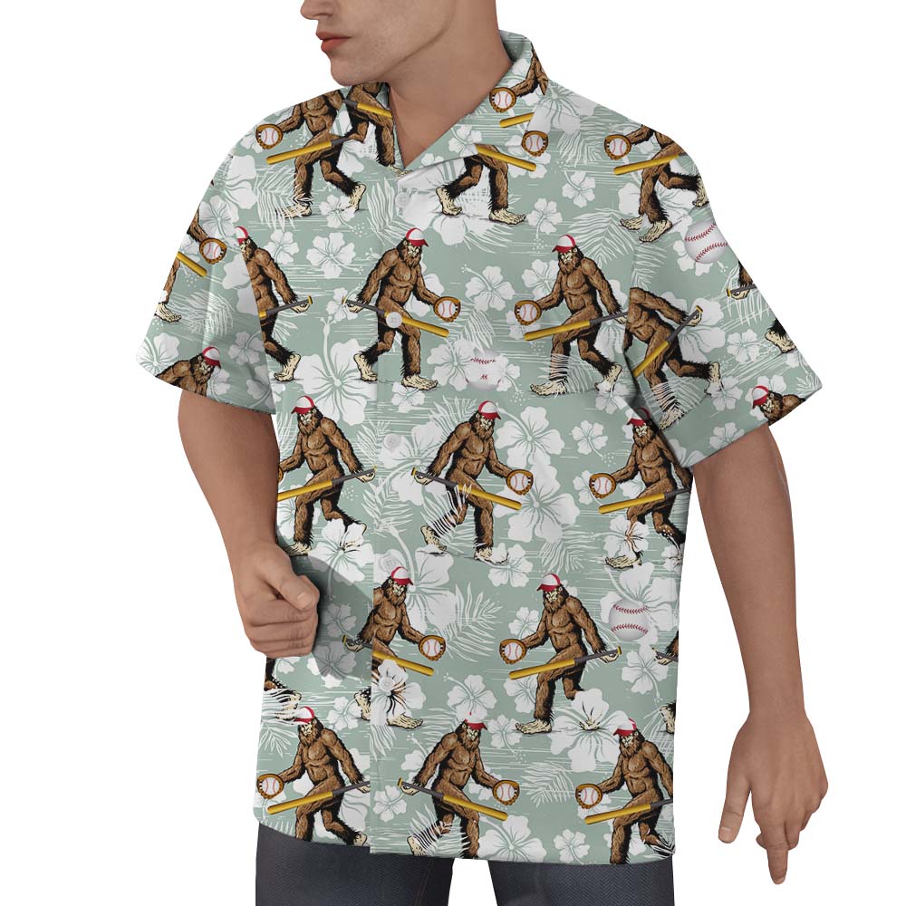Baseball Golf Floral Hawaiian Shirt For Men