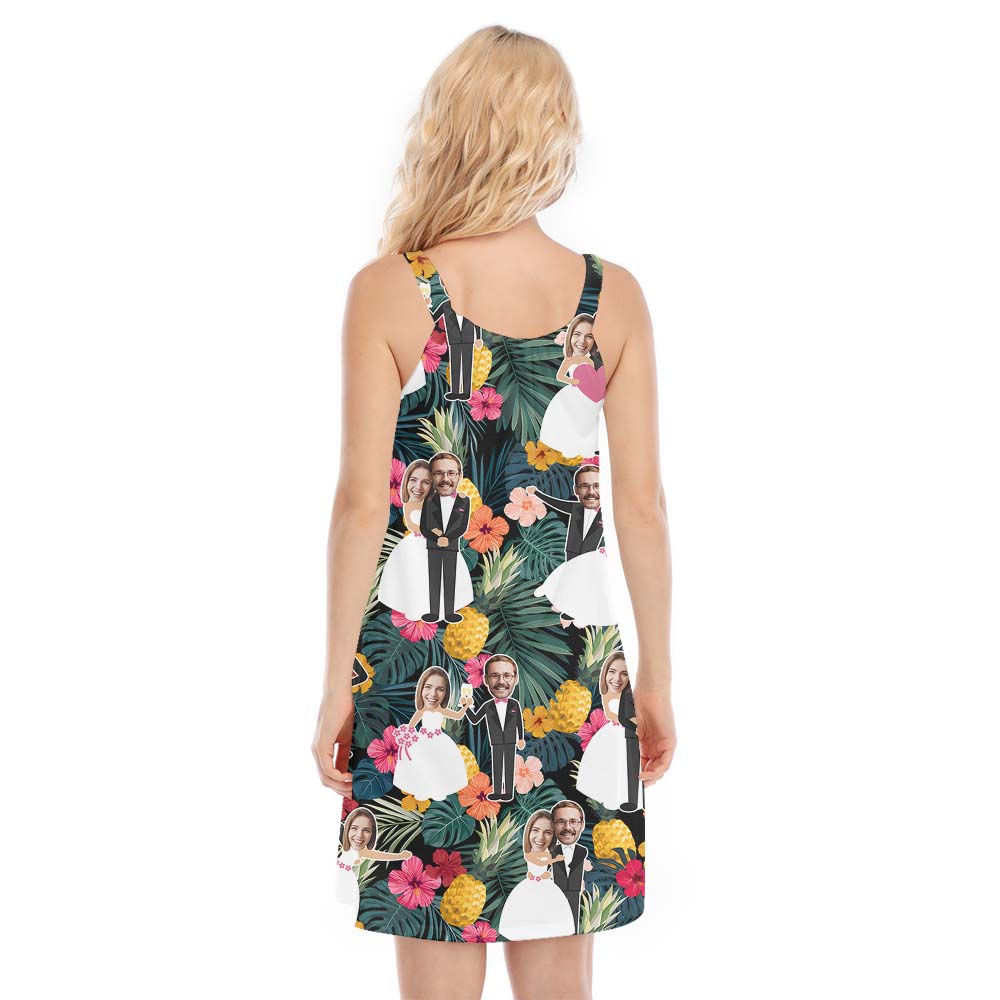 Cool Custom Face Couple Wedding Women's Cami Dress