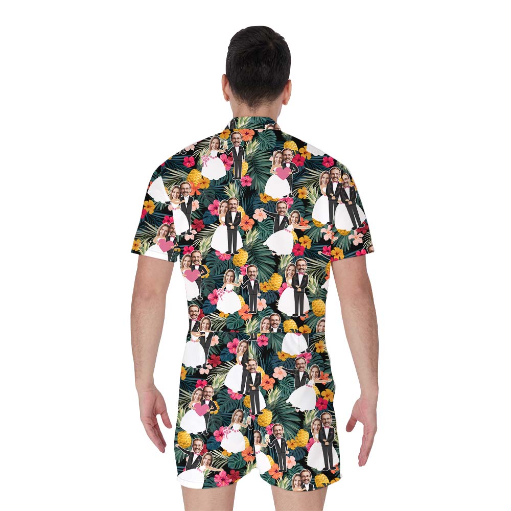 Couples Custom Wedding Tropical Romper For Male