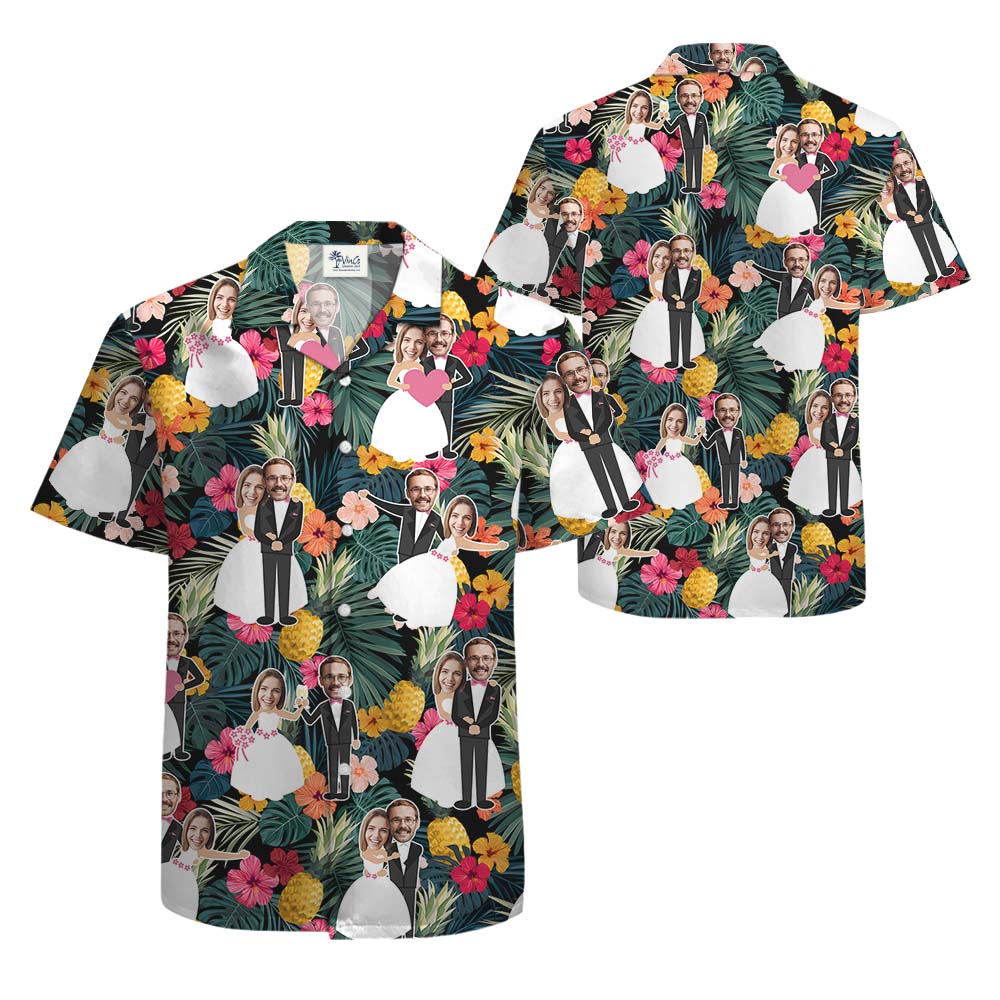 Custom Face Tropical Wedding Hawaiian Shirts