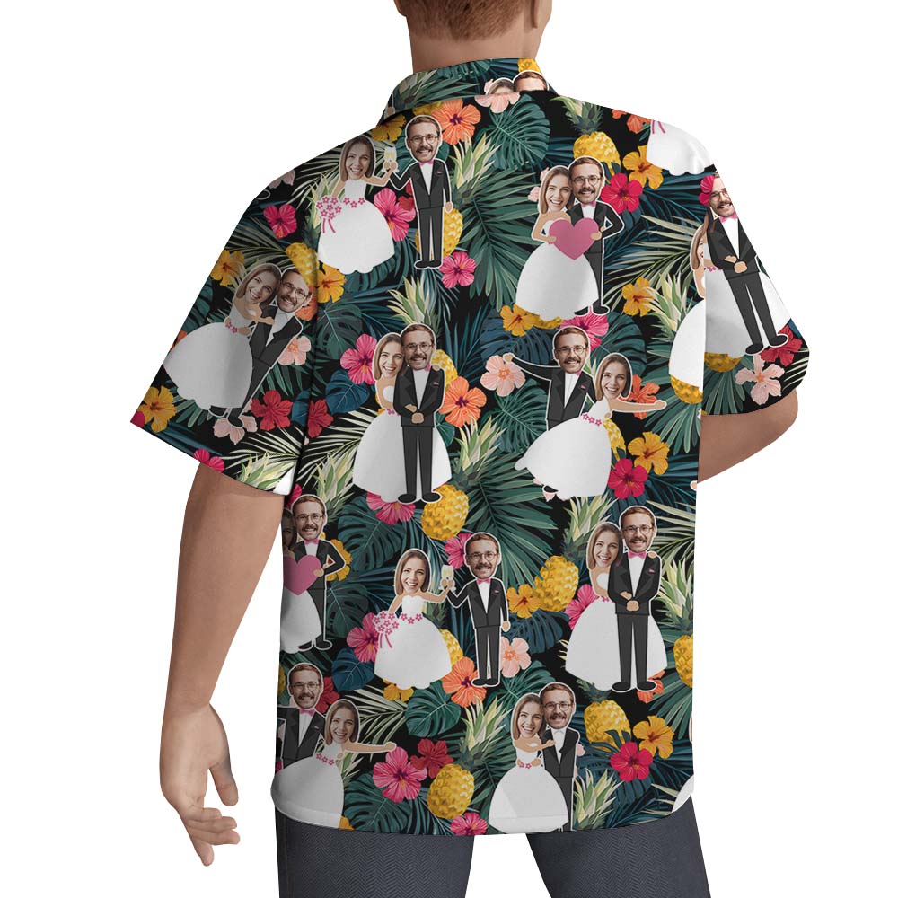 Custom Face Tropical Wedding Hawaiian Shirts