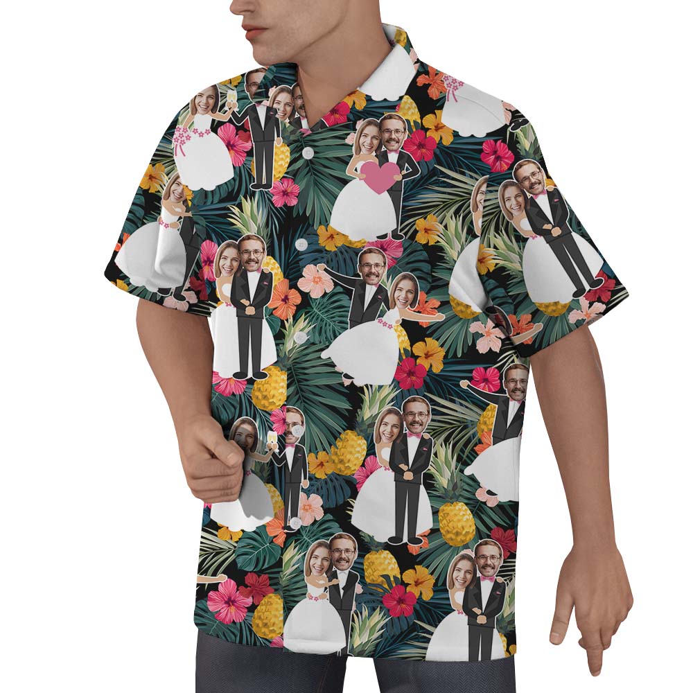 Custom Face Tropical Wedding Hawaiian Shirts