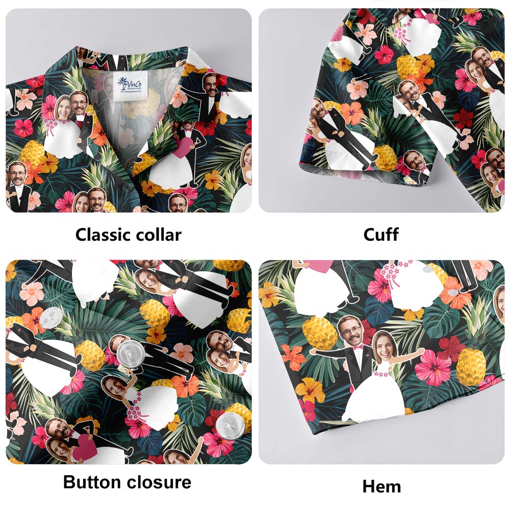 Custom Face Tropical Wedding Hawaiian Shirts