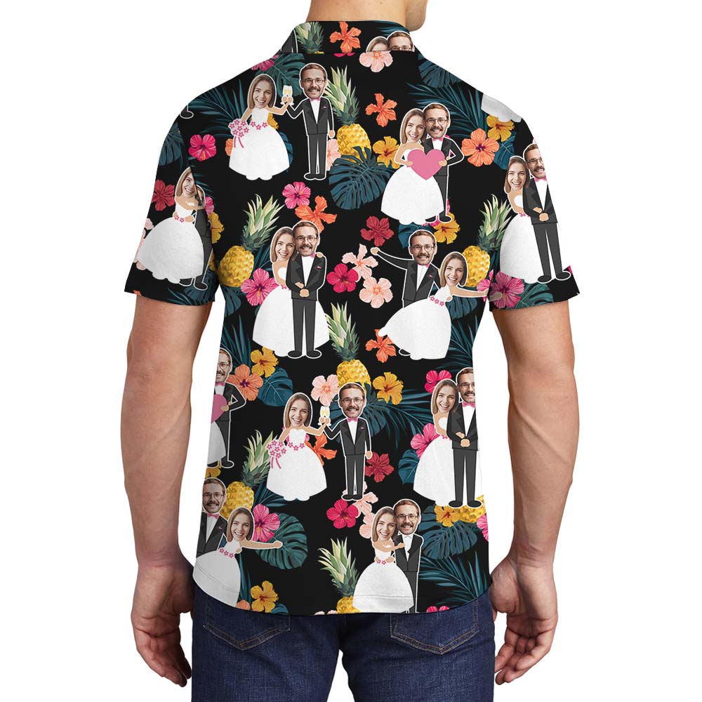 Personalized Face Pineapple Polo Shirts For Wedding