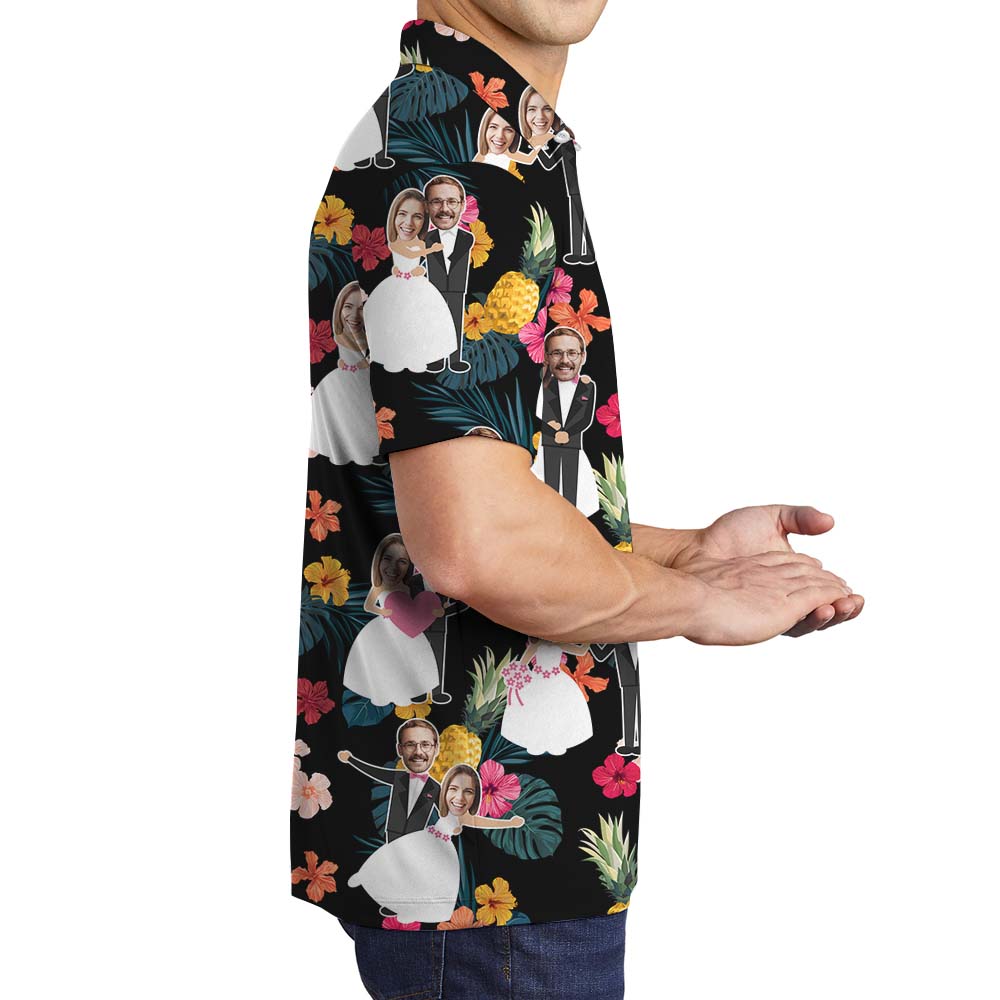 Personalized Face Pineapple Polo Shirts For Wedding