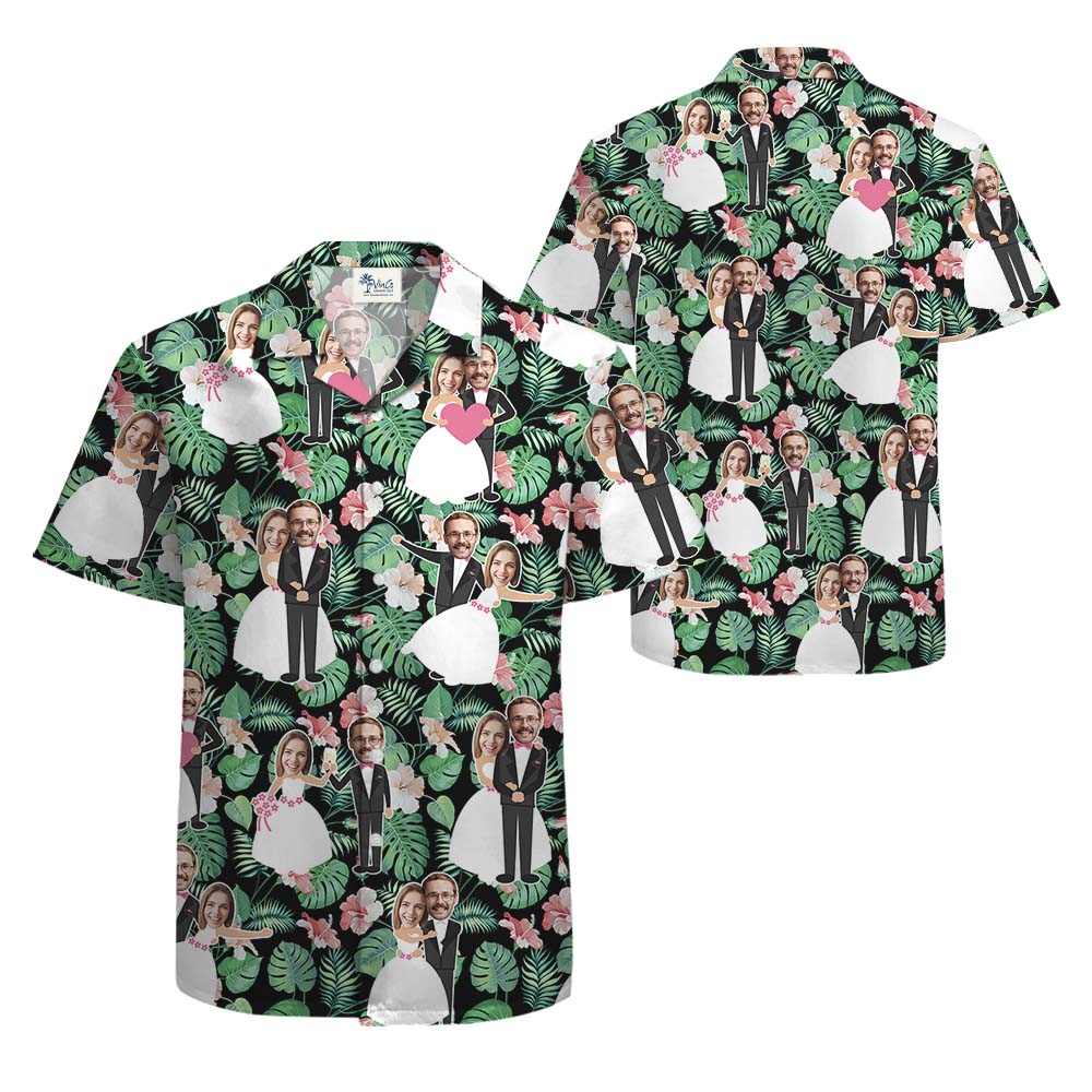 Personalized Bride and Groom Hawaiian Shirts
