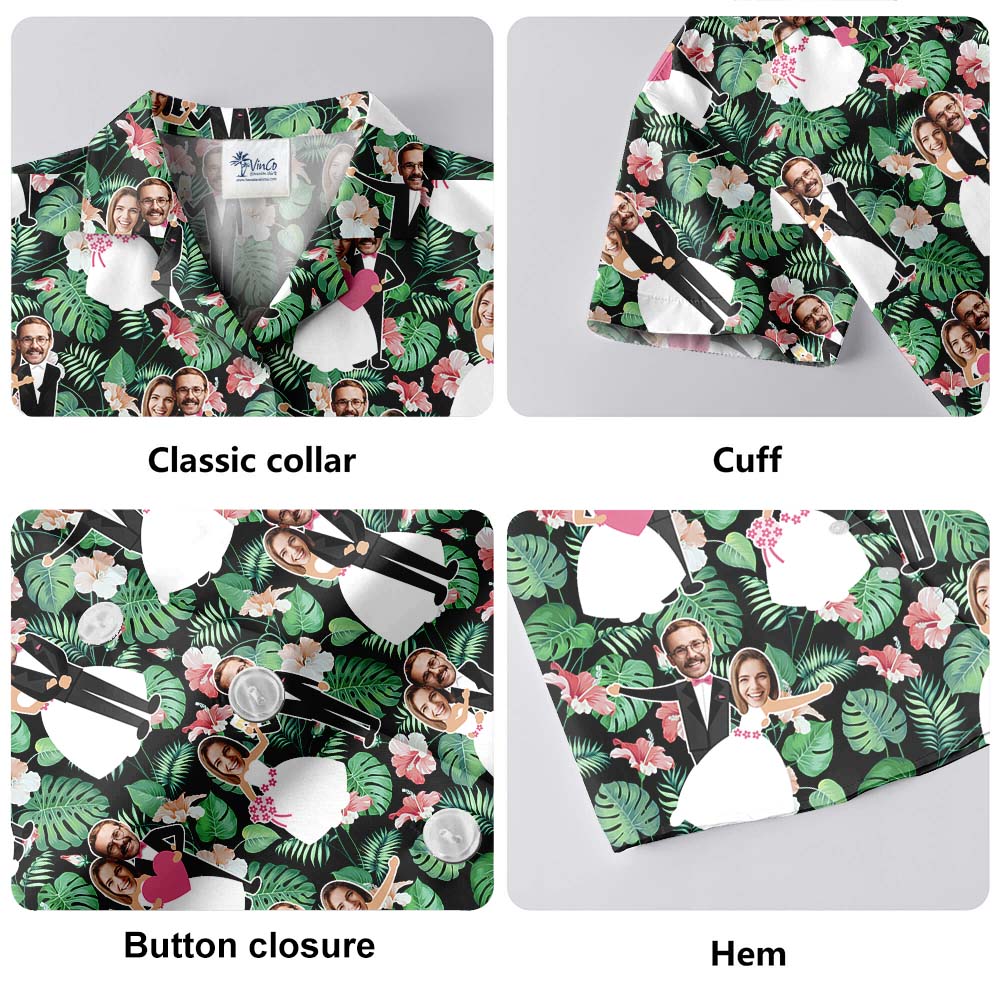 Personalized Bride and Groom Hawaiian Shirts