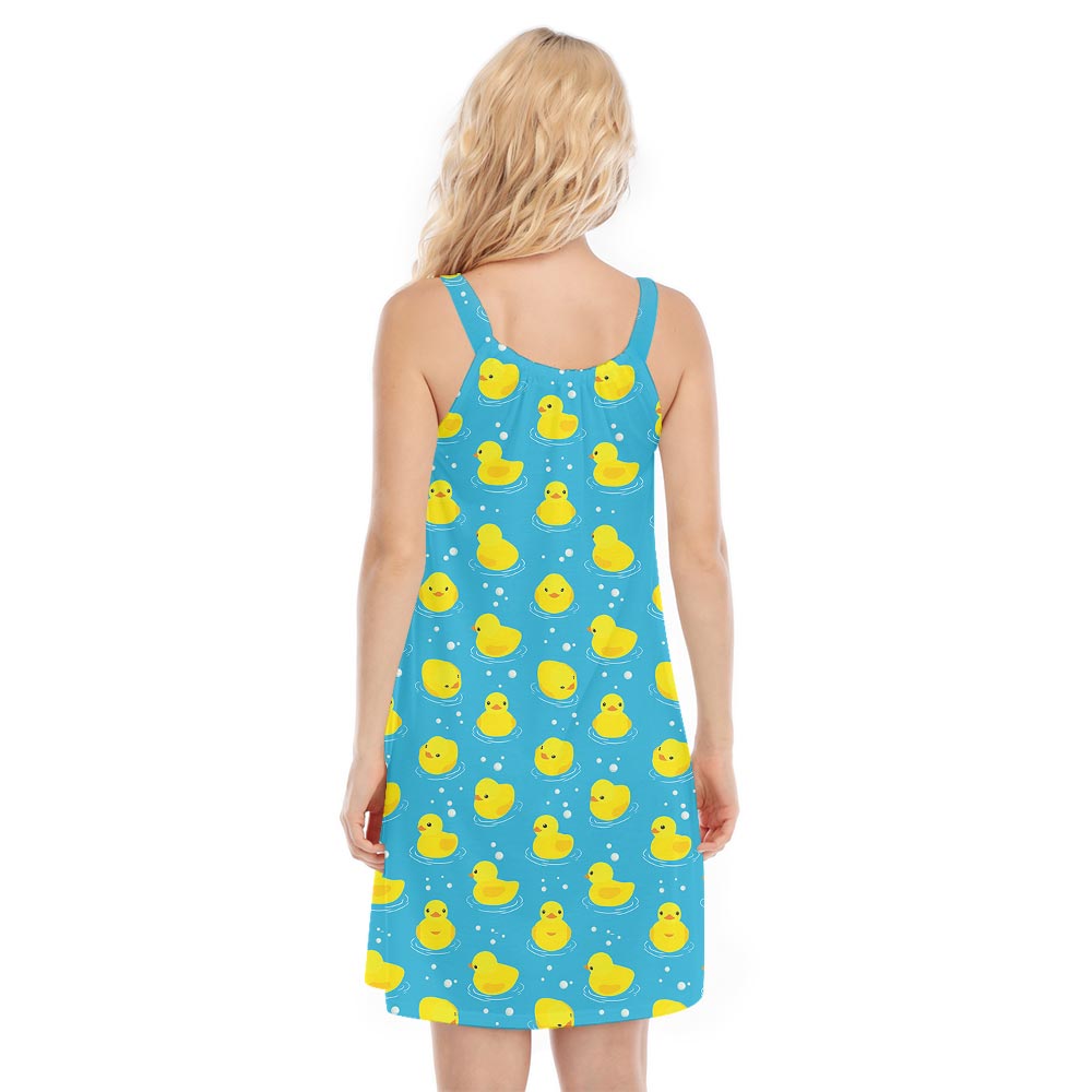 Cute Duck Hawaiian Women Cami Dress