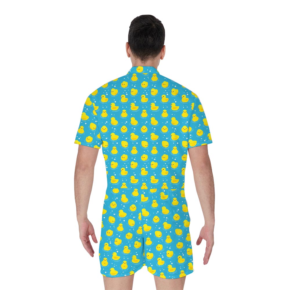 Matching Hawaiian Men's Romper With Duck Pattern