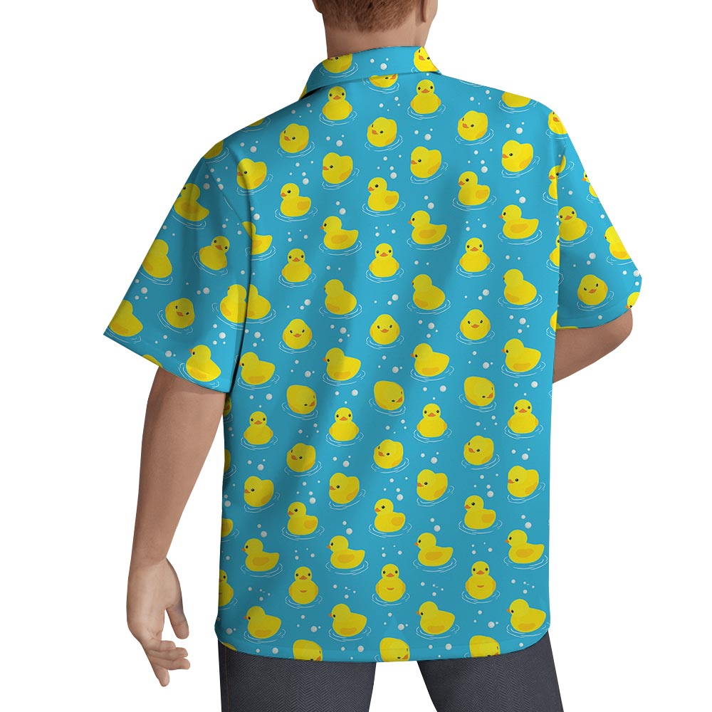 Cute Duck In Matching Hawaiian Shirt Men