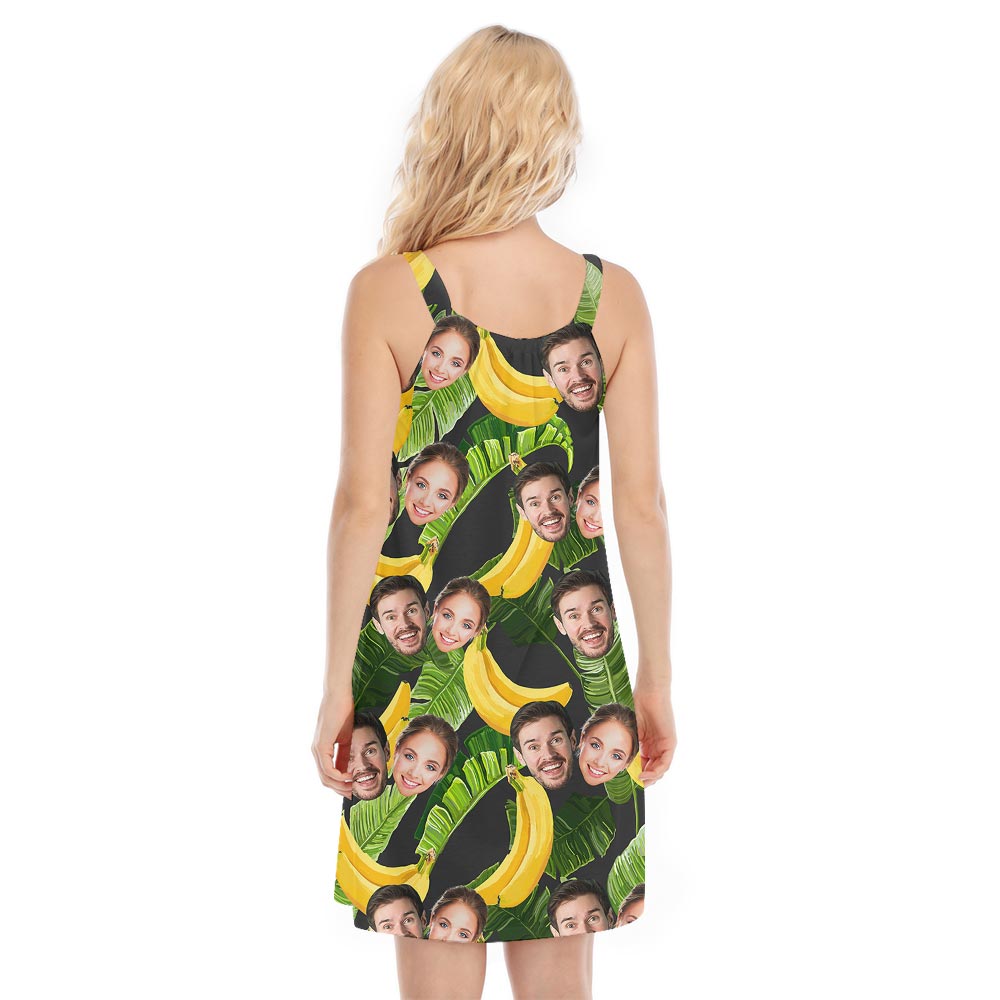 Hawaiian Banana Cami Dress Personalized Face