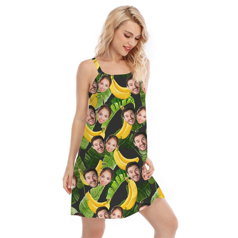 Hawaiian Banana Cami Dress Personalized Face