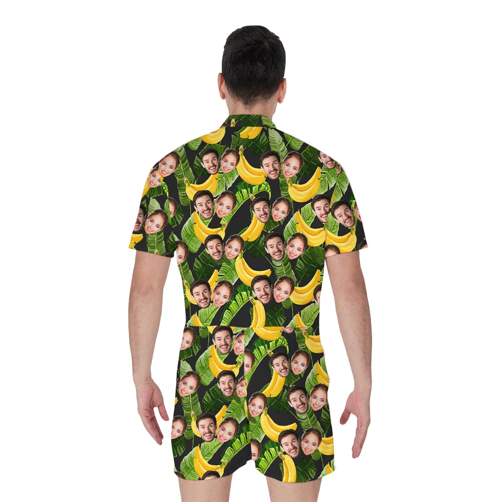 Personalized Couple Banana Hawaiian Romper Men