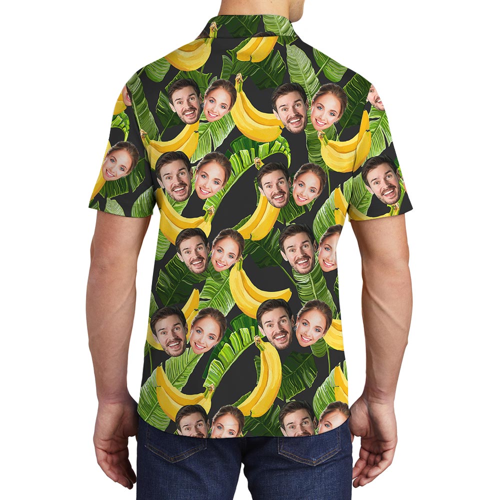 Funny Banana Hawaiian Custom Couple Polo Men