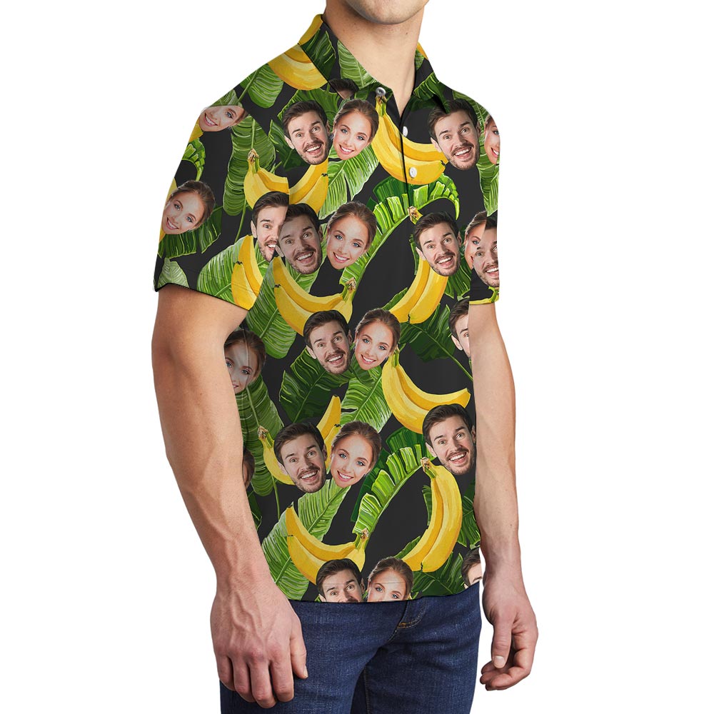 Funny Banana Hawaiian Custom Couple Polo Men