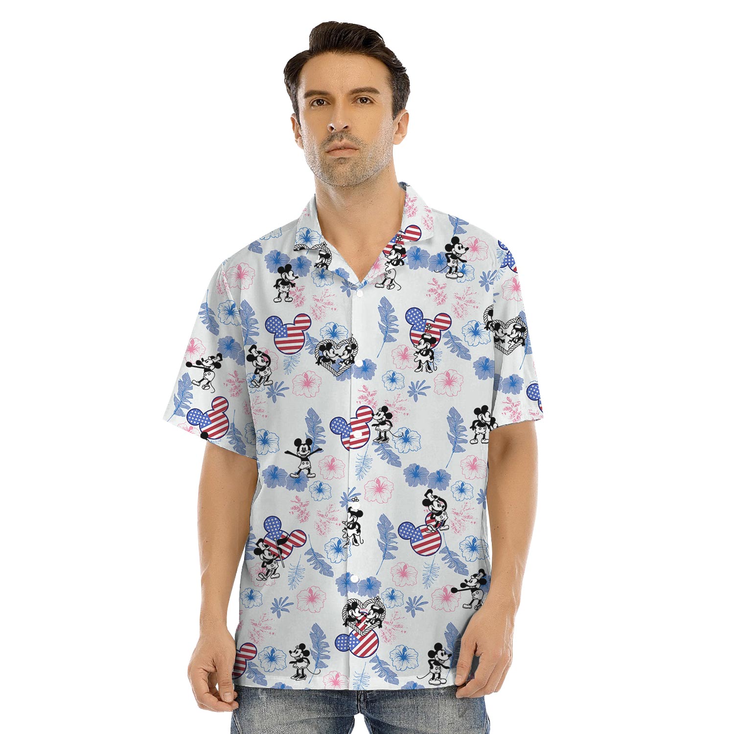 4th Of July Mickey Mouse Matching Family Hawaiian Outfits Steamboat Willie