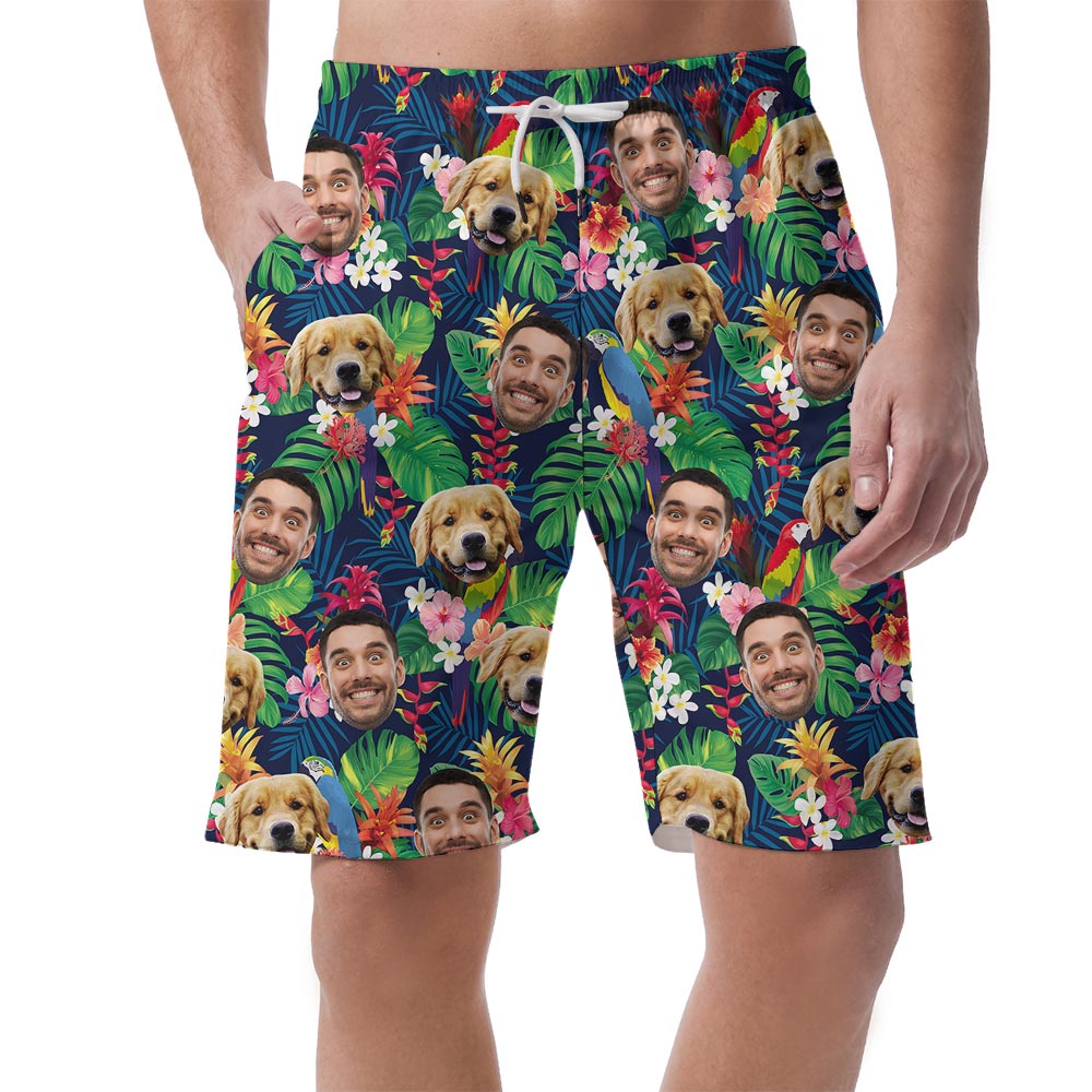Festive Custom Face Hawaiian Shorts Men - variant image 1