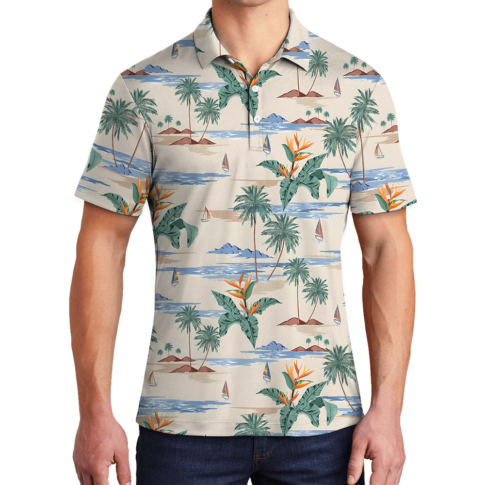 Fun Island Birthday Hawaiian Polo Shirt for Men - variant image 1