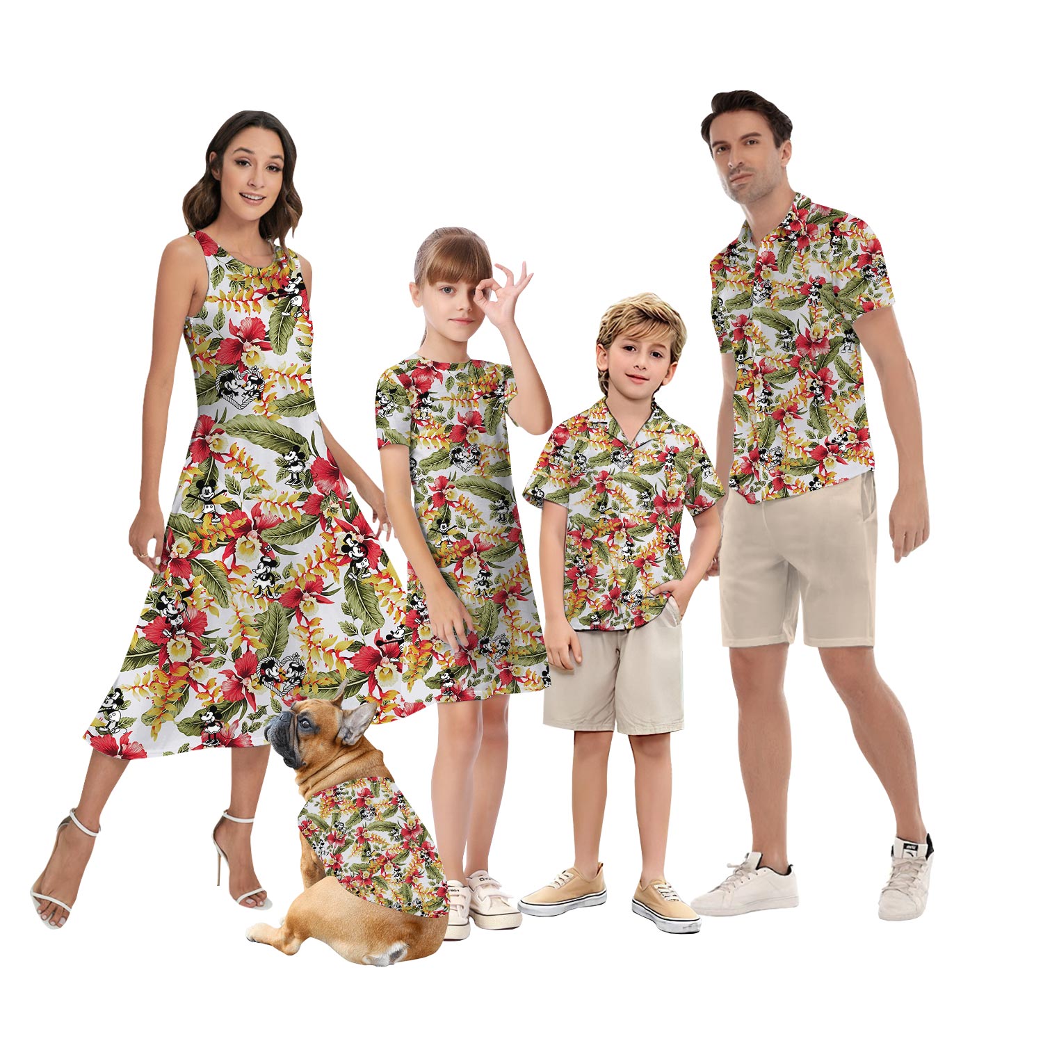 Matching Mickey Minnie Steamboat Willie Hawaiian Outfit For Vacation - variant image 1