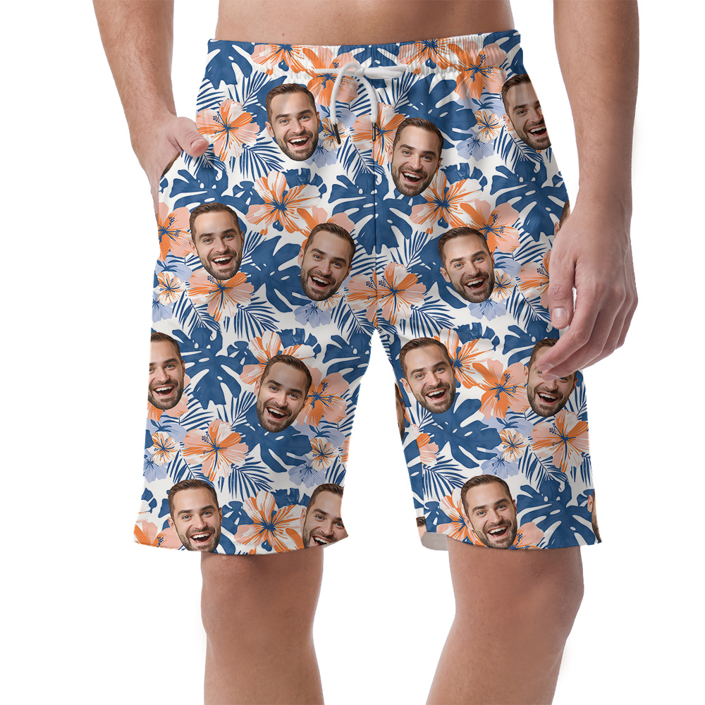 Custom Your Face in Paradise Birthday Hawaiian Short for Men - variant image 1