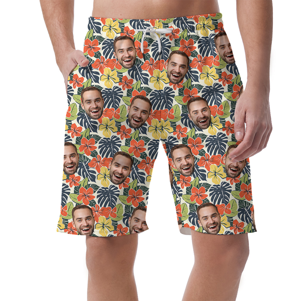 Birthday Island Escape Hawaiian Short for Men with Face Custom - variant image 1