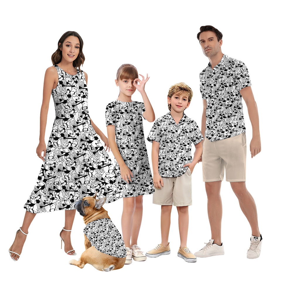 Vintage Steamboat Willie Mickey Family Matching Hawaiian Outfits - variant image 1