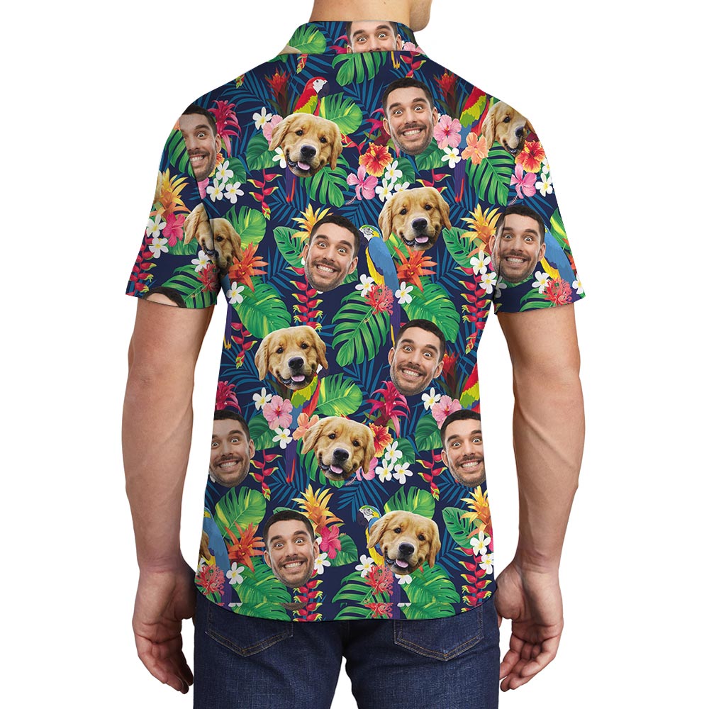 Custom Hawaiian Polo Men With Your Pet