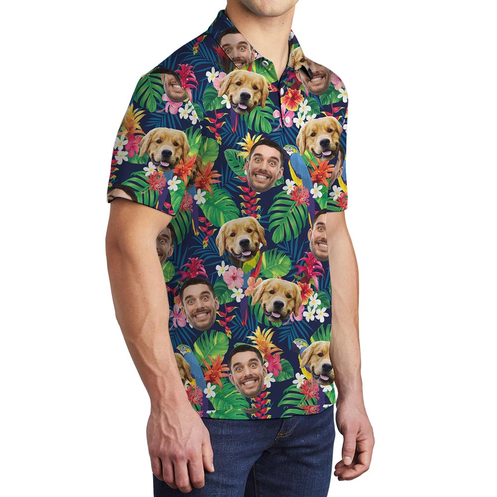 Custom Hawaiian Polo Men With Your Pet