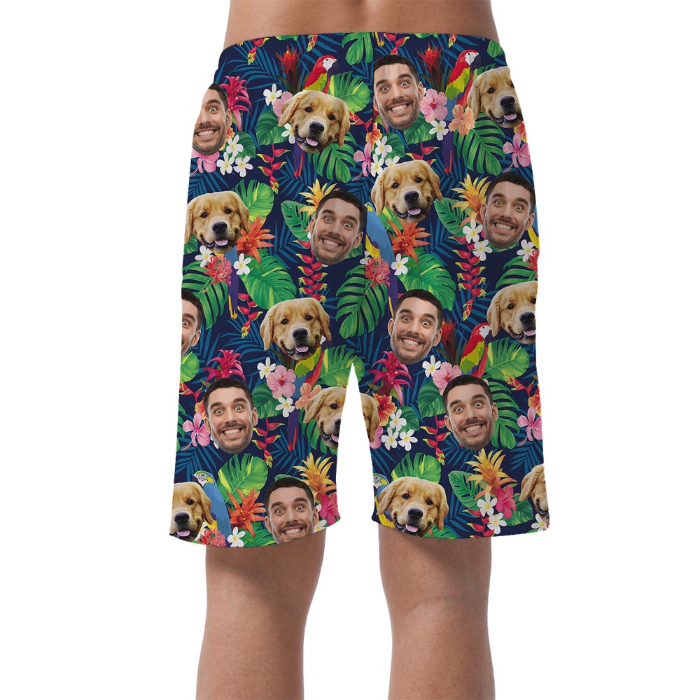 Festive Custom Face Hawaiian Shorts Men