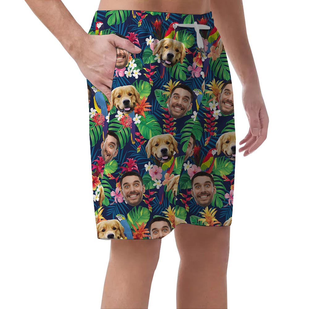 Festive Custom Face Hawaiian Shorts Men
