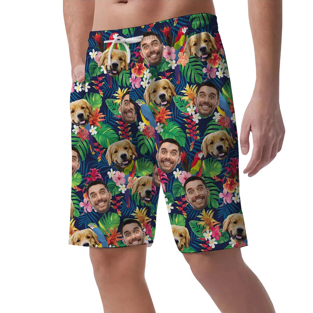 Festive Custom Face Hawaiian Shorts Men