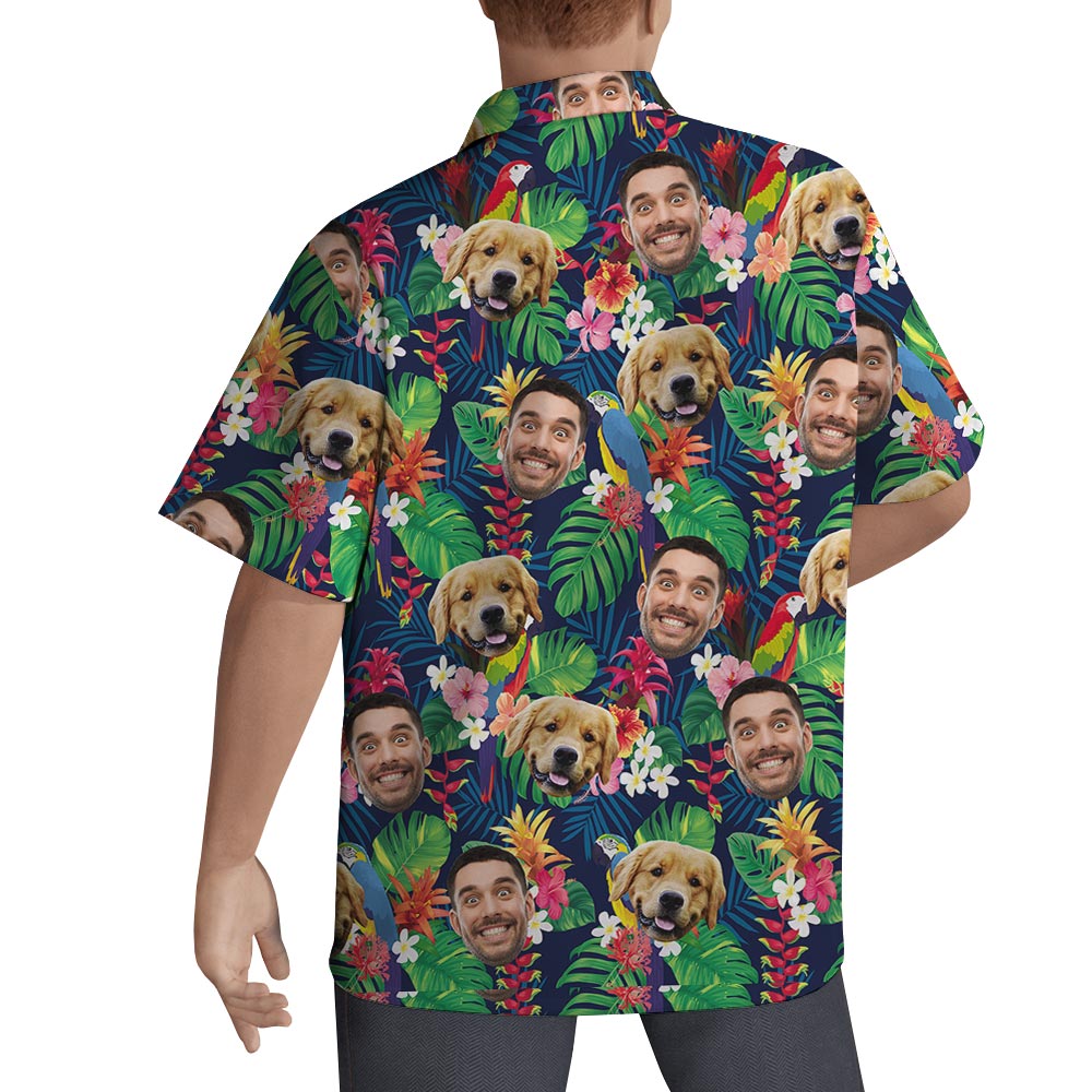 Custom Face And Dog Hawaiian Shirts Men
