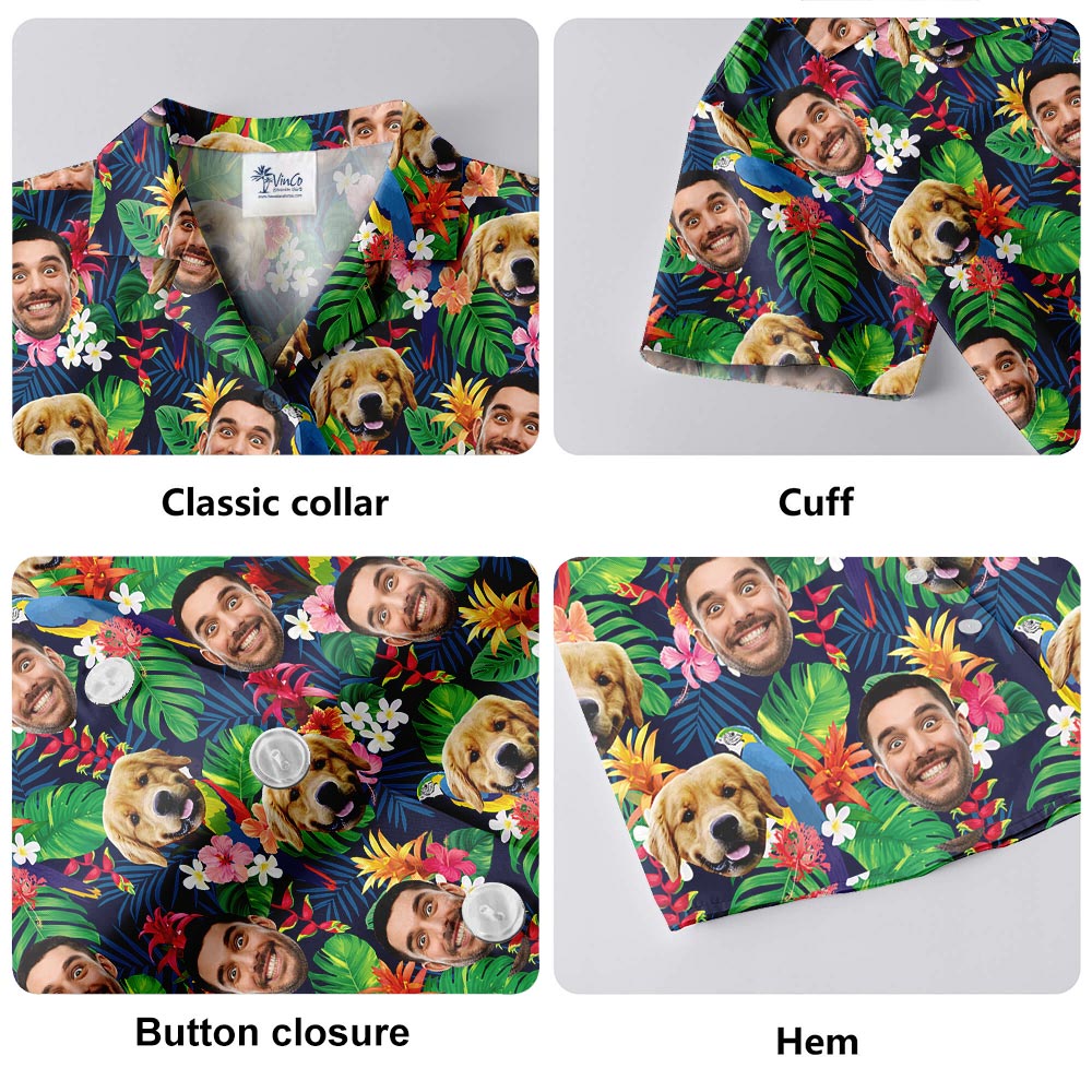 Custom Face And Dog Hawaiian Shirts Men