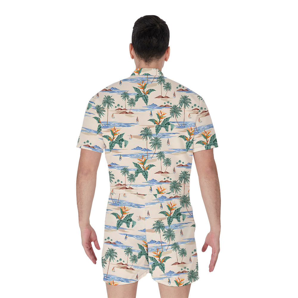 Island Birthday Escape Hawaiian Romper for Men