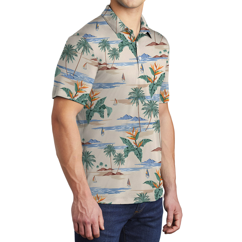 Fun Island Birthday Hawaiian Polo Shirt for Men