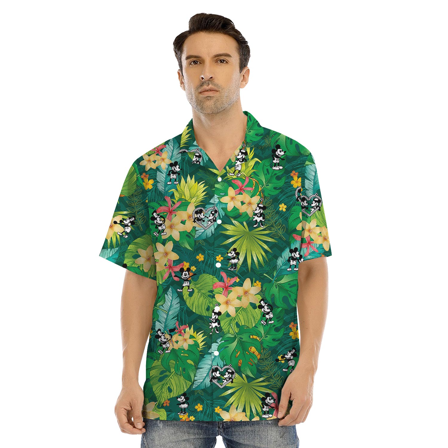Mickey Mouse Steamboat Willie Matching Hawaiian Outfits For Family