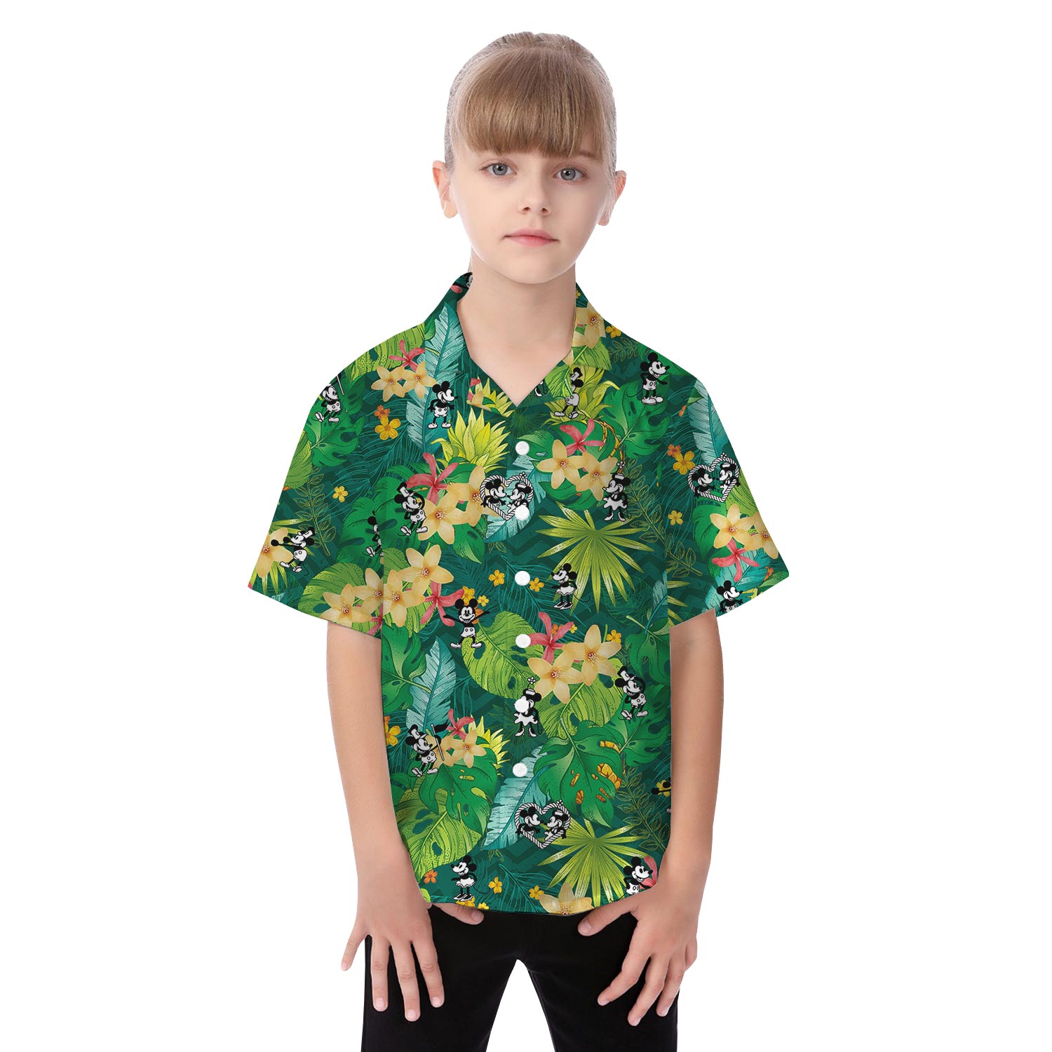 Mickey Mouse Steamboat Willie Matching Hawaiian Outfits For Family
