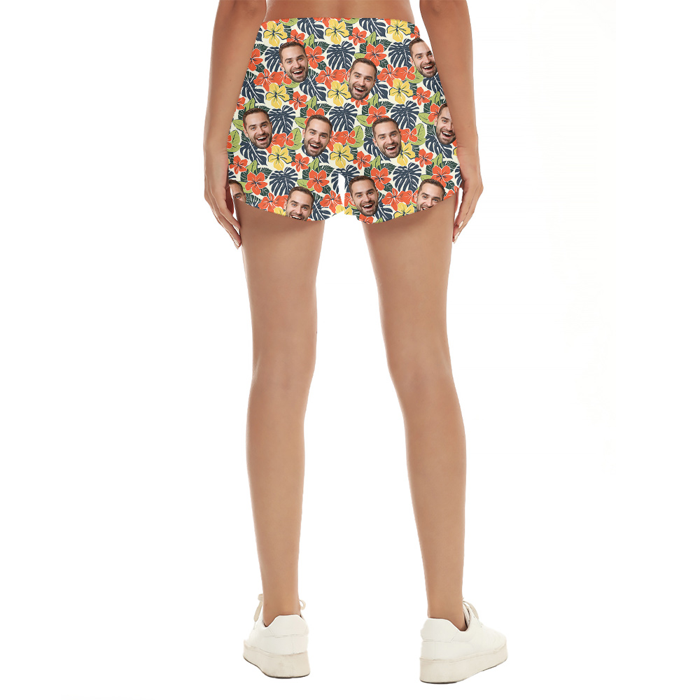 Plumeria Birthday Party Hawaiian Short for Women with Face Custom