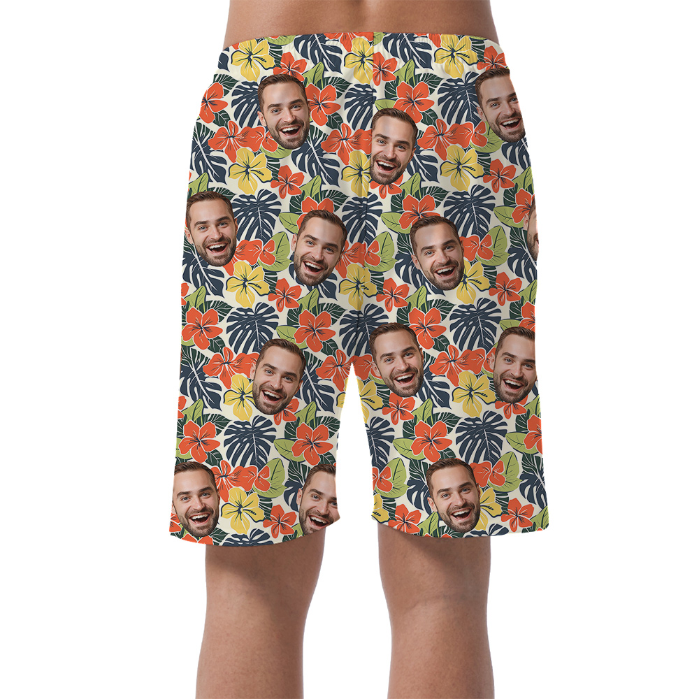 Birthday Island Escape Hawaiian Short for Men with Face Custom