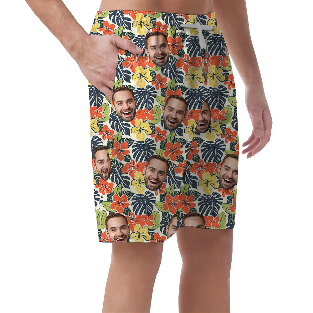 Birthday Island Escape Hawaiian Short for Men with Face Custom